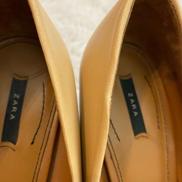 Zara Two Toned Capped Toe Chunky Heels Size 40 - Picture 4 of 11